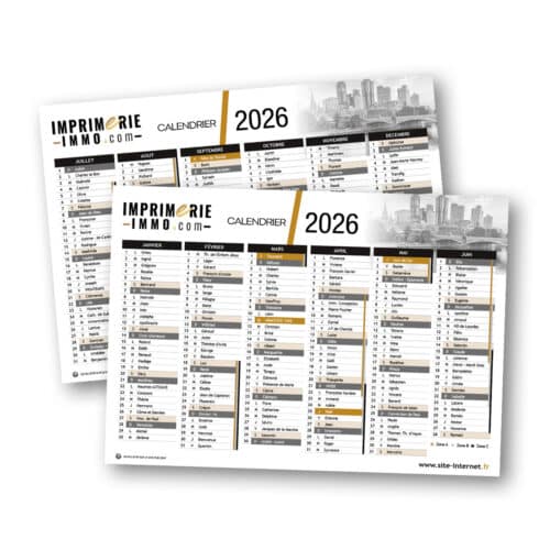 Calendrier de Banque 2027
