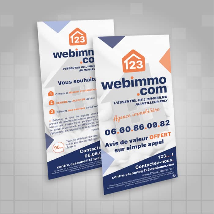 Flyers 9,90 x 21 cm recto verso - 123webimmo.com