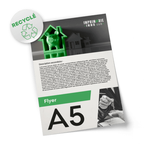 Flyers A5 recto papier recyclé avec création
