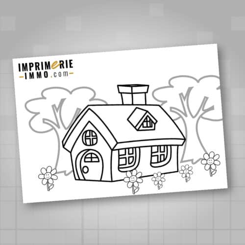 Dessin maison pour enfant à colorier, modèle WEST