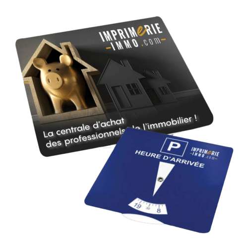Disque de stationnement personnalisation quadri verso + logo recto !