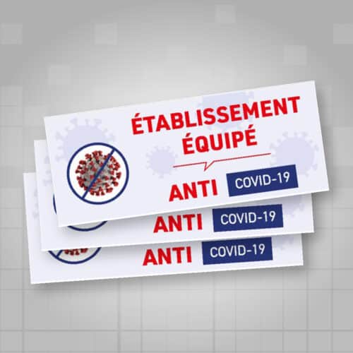 Sticker établissement équipé contre le virus