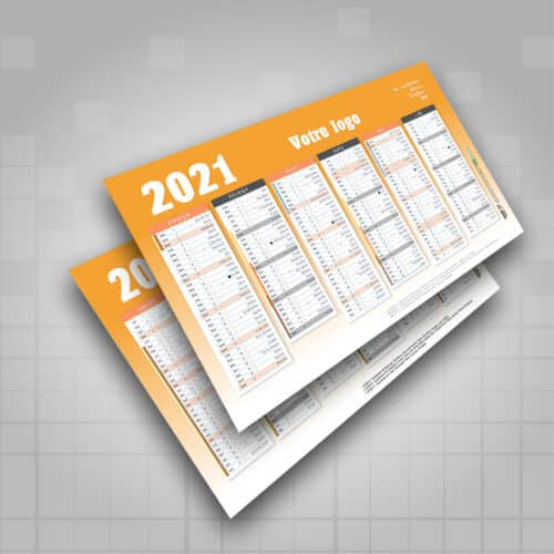 Calendrier A4 (ORANGE) à personnaliser