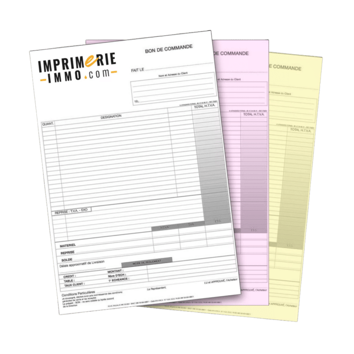 Carnet bon de commande 3 feuillets