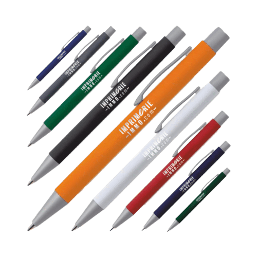Stylo bille avec surface caoutchoutée