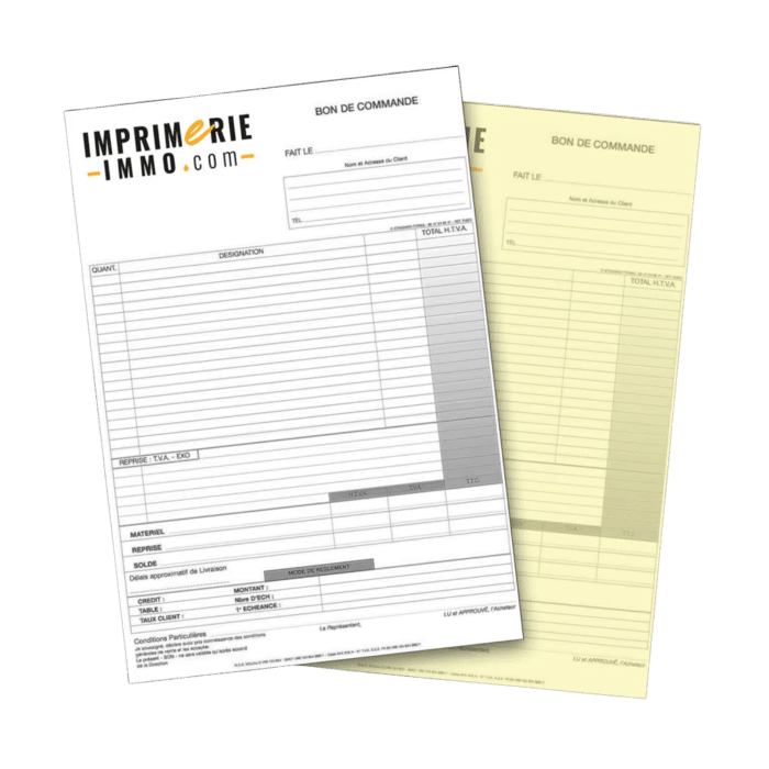 Carnet bon de commande 2 feuillets