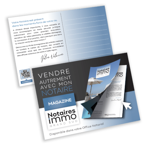 Carte postale soft touch Notaires immo Grand Sud - GIN GRAND SUD