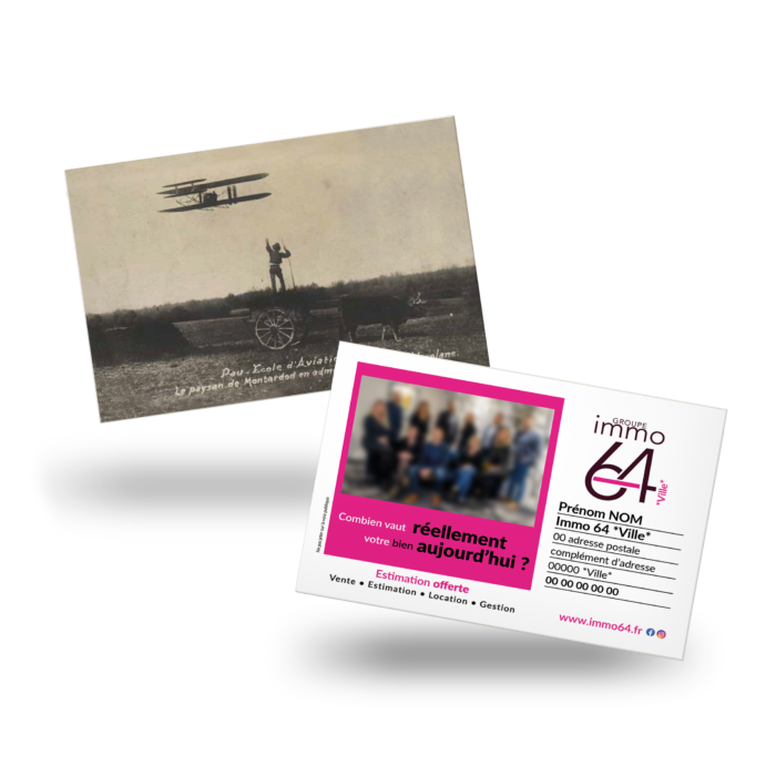 Mockup Carte postale recto verso Goupe Immo64