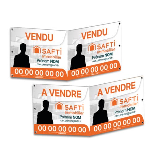 Panneau double 4 faces Plié : 40 cm x 60 cm - Safti
