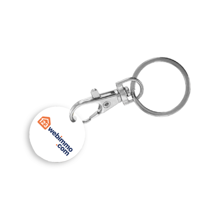 Porte-clé avec jeton caddie - 123webimmo.com