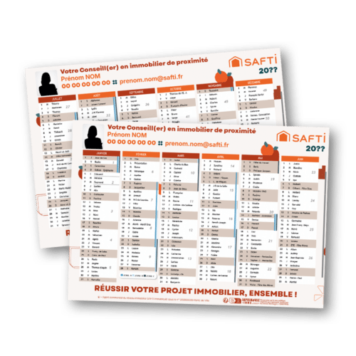 Calendrier A5, 350 grammes - Safti