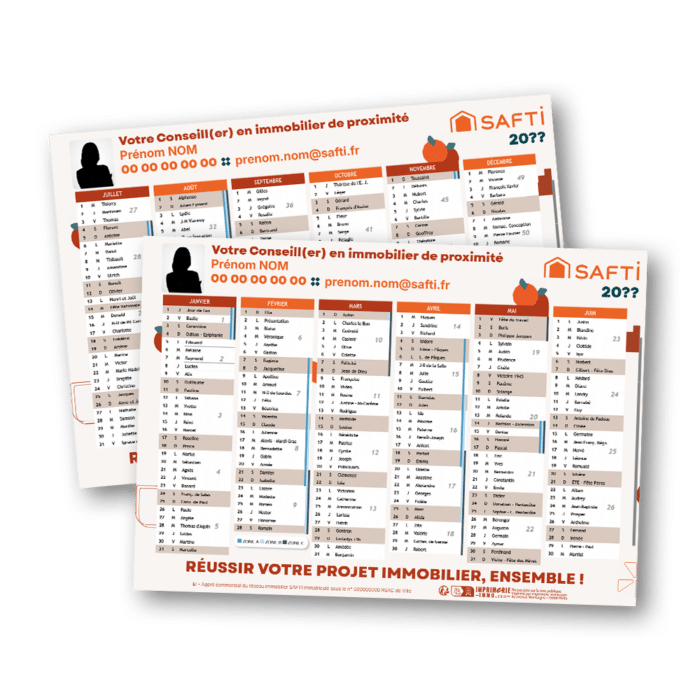 Calendrier A5, 300 grammes - Safti