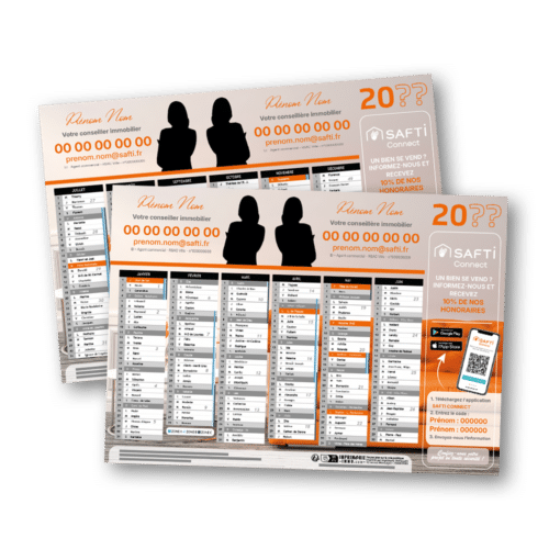 Calendrier A4, 350 grammes - Safti