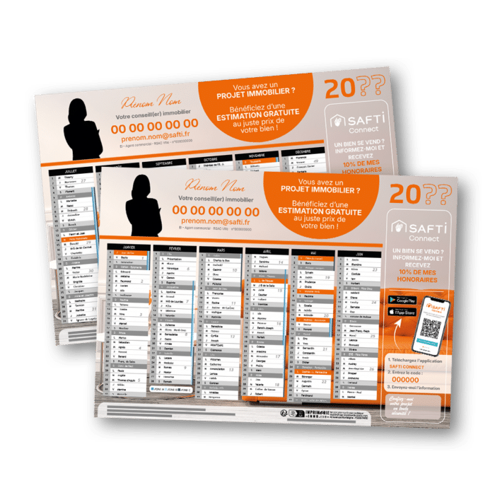 Calendrier A4, 350 grammes - Safti
