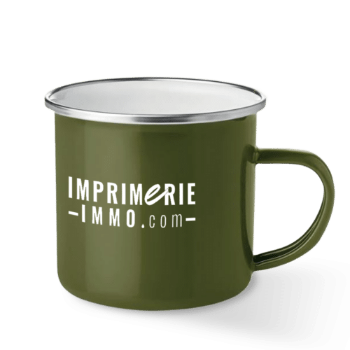 Mug en Métal avec Émail Vert