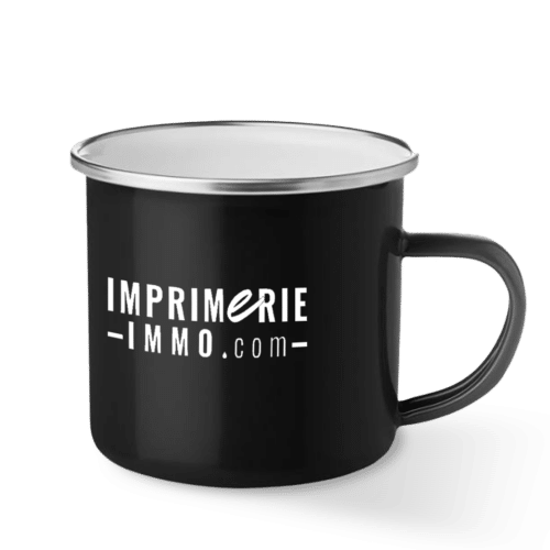 Mug en Métal avec Émail Noir