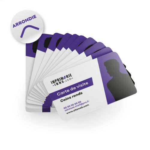Carte de visite recto soft touch sur 1 face Coins Ronds