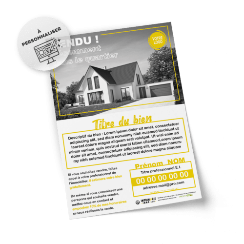 Flyers Vendu sur votre secteur A5 à personnaliser