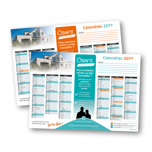 Calendrier A5, 300 grammes - Safti
