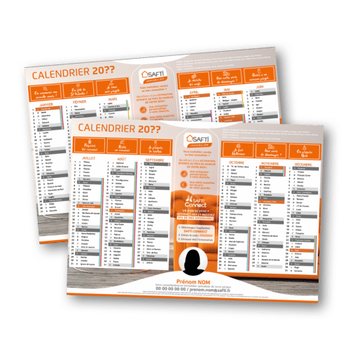 Calendrier A5, 300 grammes - Safti