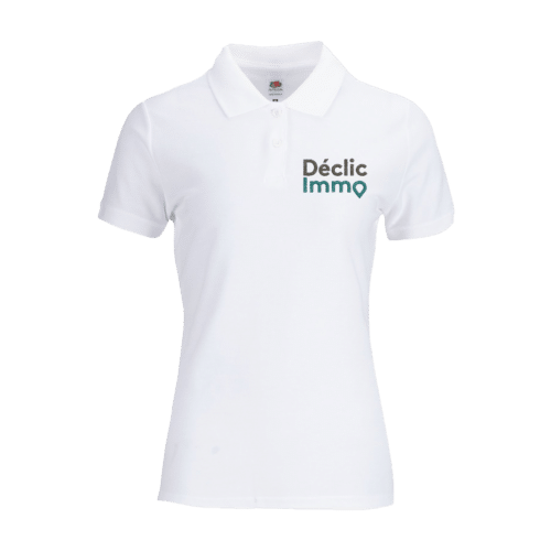 Polo Femme Broderie du logo sur le coeur - Déclic Immo