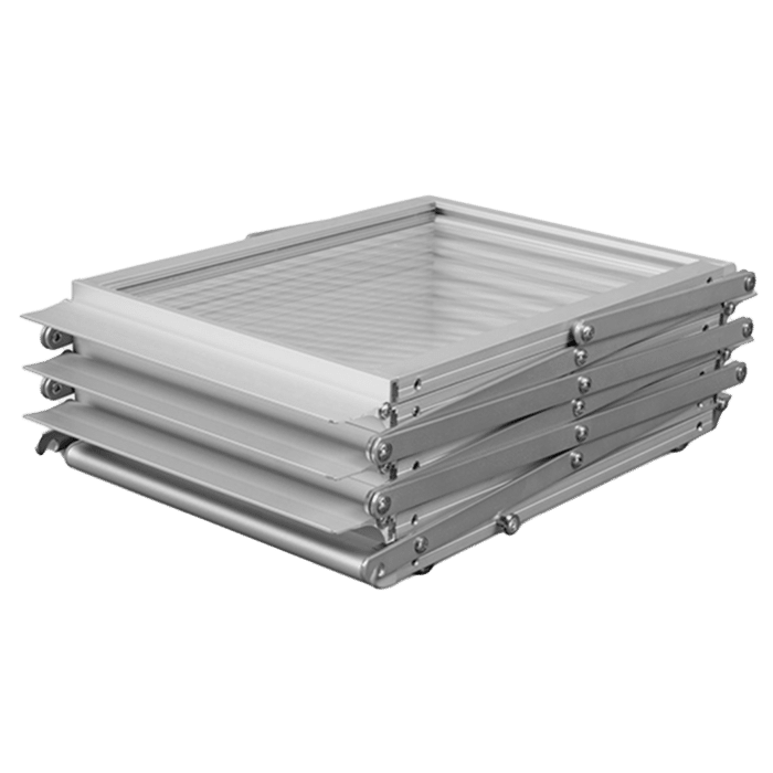 Présentoir pliable pour brochures et catalogues au format A4.