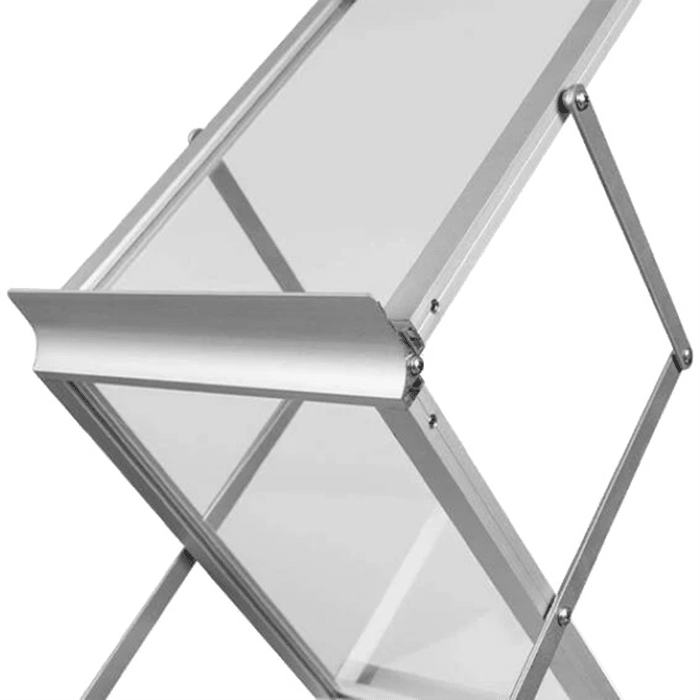 Présentoir pliable pour brochures et catalogues au format A4.