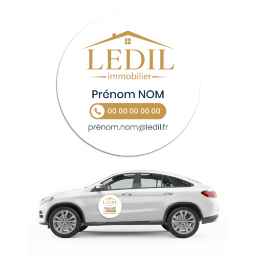 Magnet véhicule coupe ronde - LEDIL immobilier