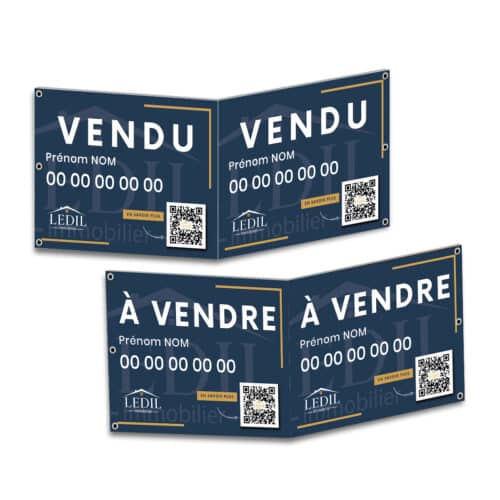 Panneau double 4 faces Plié : 60 cm x 80 cm - LEDIL immobilier