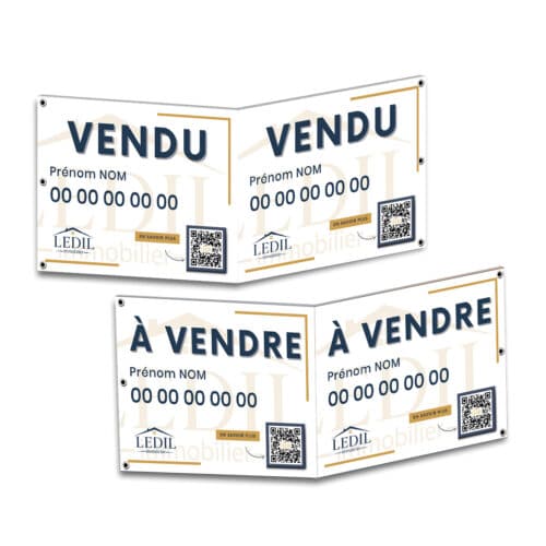 Panneau double 4 faces Plié : 60 cm x 80 cm - LEDIL immobilier