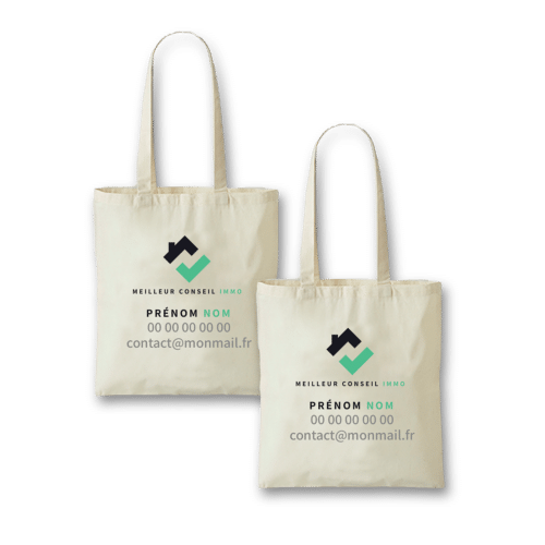 Tote Bag 2 faces avec personnalisation - MEILLEUR CONSEIL IMMO
