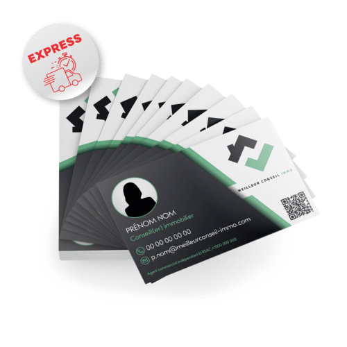 Carte de visite recto standard 1 face en 48H chez vous ! - MEILLEUR CONSEIL IMMO