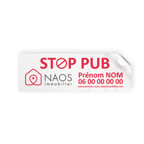 Stop pub 8,5 x 4,5 CM - Naos immobilier