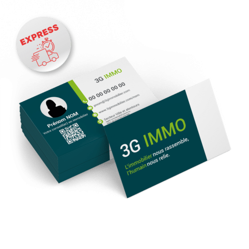 Carte de visite recto verso ( 2 faces) En 48 H chez vous ! - 3G IMMO