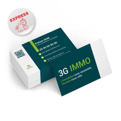 Carte de visite recto verso ( 2 faces) En 48 H chez vous ! - 3G IMMO