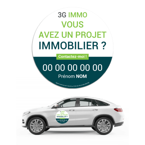 Magnet véhicule coupe ronde - 3G IMMO