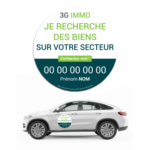 Magnet véhicule coupe ronde - 3G IMMO