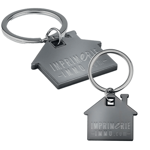 Porte-clés en inox durable et en ABS léger en forme de maison