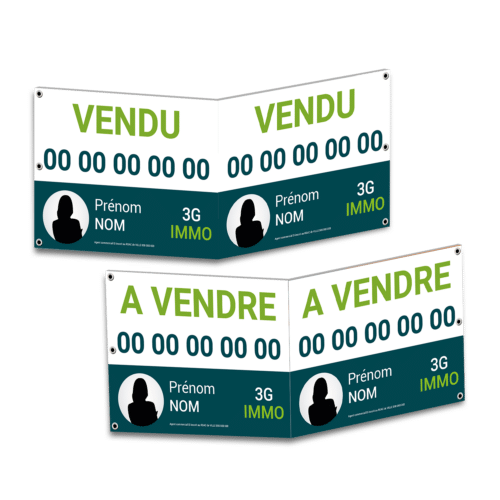 Panneau double 4 faces Plié : 60 cm x 80 cm - 3G IMMO