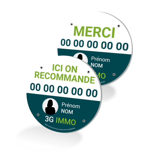 Panneau Akilux rond recto verso - 3G IMMO