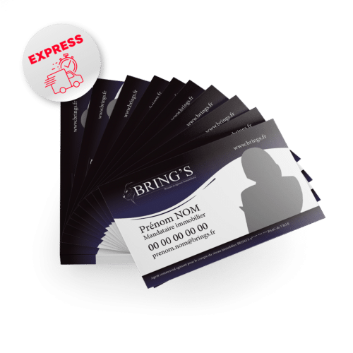Carte de visite recto ( 1 face ) En 48 H chez vous ! - BRING'S
