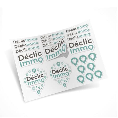 Planche Adhésif logo + picto - Déclic Immo