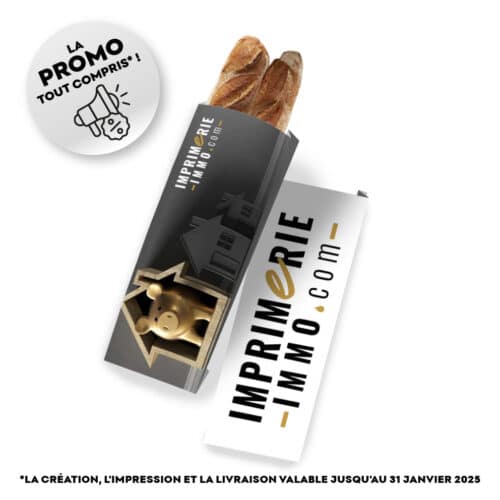 La promo tout compris ! Sac à pain publicitaire Quadri 2 baguettes