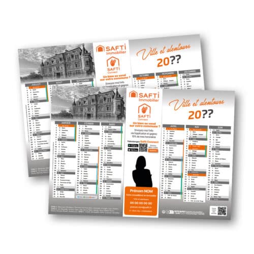 Calendrier A4, 400 grammes - Safti