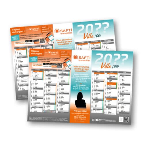 Calendrier A5, 350 grammes - Safti