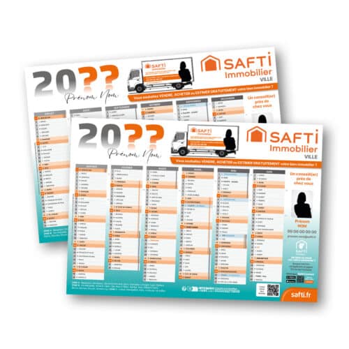 Calendrier A4, 300 grammes - Safti