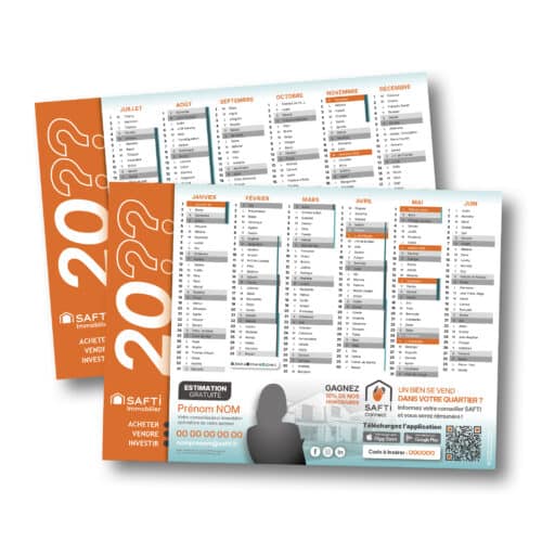 Calendrier A4, 250 grammes - Safti
