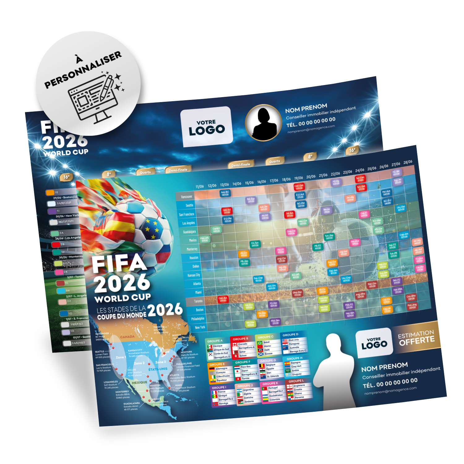 Calendrier A4, 450 grammes