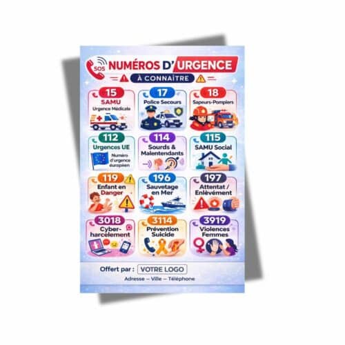 Magnet numéro d’urgence personnalisable
