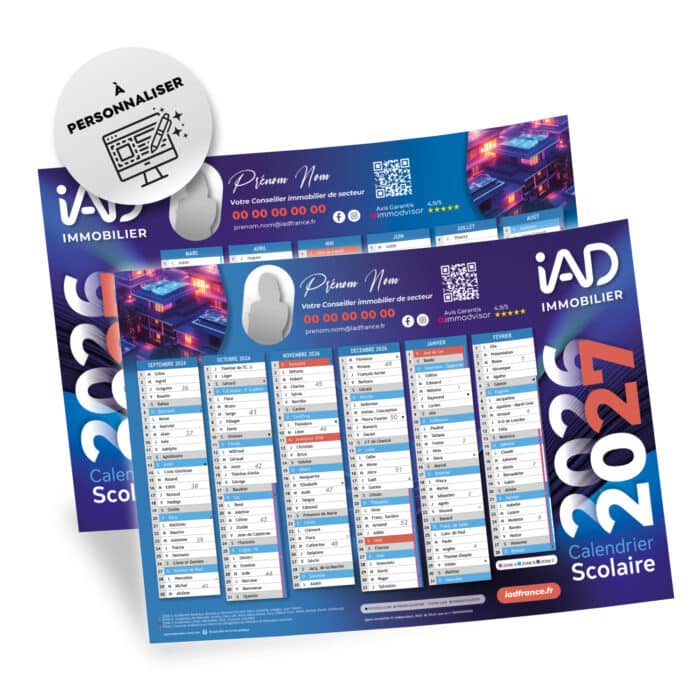 Calendrier Scolaire IAD A4 350 grammes - IAD France